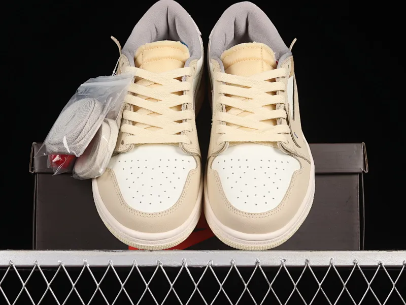 All categories Air Jordan Jordan series basketball shoes Air Jordan 1 Low Off White x Air Jordan 1 Low "Custom" AJ1 Joe 1 beige joint cultural low-top casual sneakers CZ0790-102